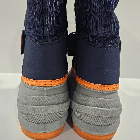 Cat & Jack Kids Thermolite Snow Boots Size 13 Navy Gray Orange - Picture 9 of 11